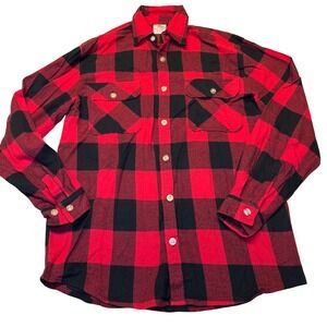 Rothco Lightweight Plaid‎ Flannel Shirt Red Black Buffalo Check Men's Medium